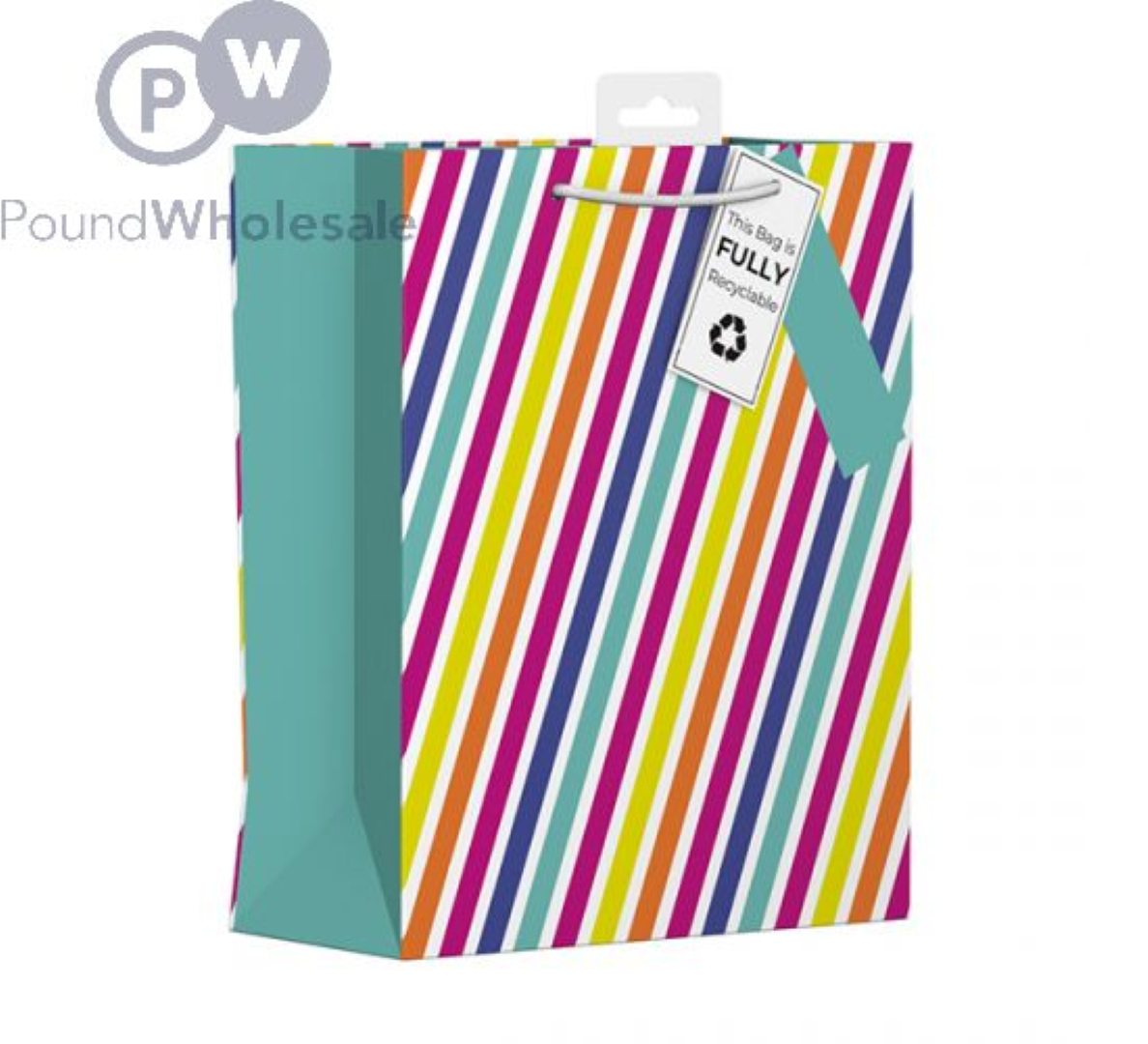 GIFTMAKER RAINBOW STRIPES GIFT BAG M YANGB17M